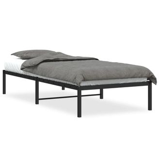 vidaXL Estructura De Cama Sin Colch&oacute;n Metal Negro 90x190 Cm Vidaxl