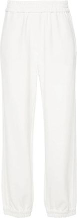 Brunello Cucinelli Witte Jersey Trainingsbroek met Elastische Tailleband - Dames - Sweatpants - Wit - L - Broeken