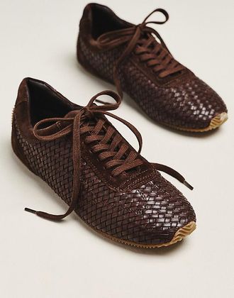 Maeve Woven Leather Sneakers