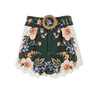 Farm Rio Floral twill shorts with belt Woman 27