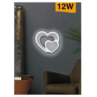 Trade Shop Trade Shop Traesio - Trade Shop - Applique Muro Led Interno Moderno Doppio Cuore 12 W Luce 3000k 4000k 6500k E83-b