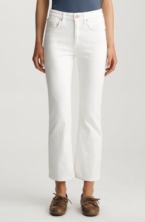 Mavi Anika Crop Flare Jeans in White Flex Blue at Nordstrom, Size 25 X 27