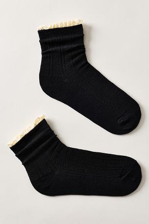 Anthropologie OK Originals Crochet Crew Socks