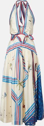 Alemais Al&eacute;mais Apollo printed silk midi dress