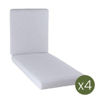 ED&Egrave;N JARD&Iacute; Pack de 4 cojines para tumbona olefin gris claro 190x60x10 cm