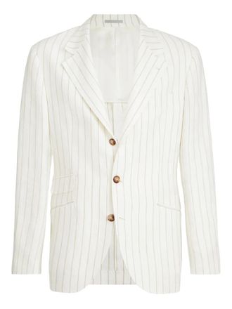Brunello Cucinelli Blazer a righe - Bianco