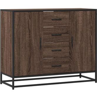 vidaXL Credenza Rovere Marrone 92x35x76 cm in Legno Multistrato - Vidaxl