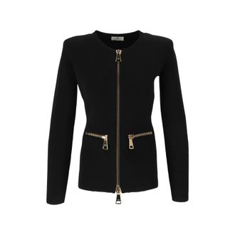 Elisabetta Franchi Cardigan In Knit-fabric With Zip