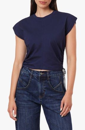 Habitual The Luna Cinched Cotton Top in New Navy at Nordstrom, Size X-Large