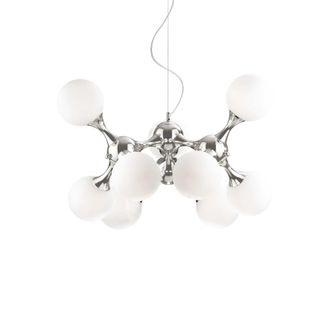 Netlighting Nodi Bianco 9 Light Small Molecular Ceiling Pendant Chrome E14 in Grey