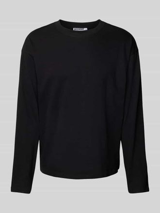 Weekday Longsleeve mit geripptem Rundhalsausschnitt in Black, Gr&ouml;&szlig;e S