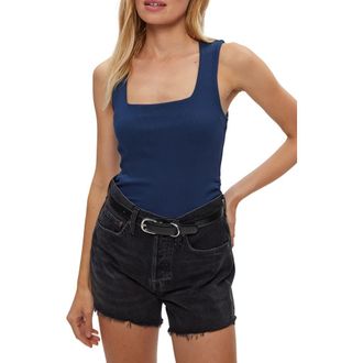 Michael Stars Maribel Square Neck Tank in Nocturnal at Nordstrom, Size X-Small