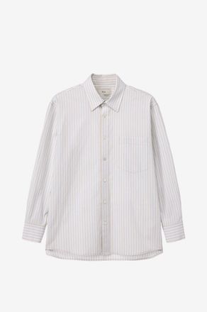 Dunst Oversize-Hemd aus Baumwollpopeline gestreift