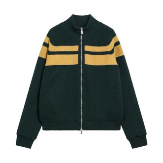 Miu Miu C&aacute;rdigan de cremallera a rayas - Knitwear - Mujer - Verde - S