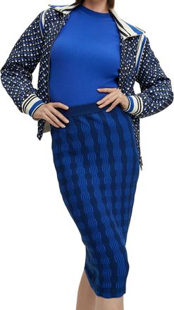 HUGO BOSS Midi-rok met patroon voor dames (Blauw/Zwart)