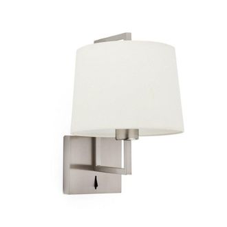 Netlighting Frame Matt Nickel Beige Shade Wall Lamp in Grey