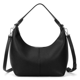 Generic Crescent Bag for Women Magnetic Closure Crossbody Bag PU Leather Trendy Hobo Bag for Work Travel Shopping (Black)
