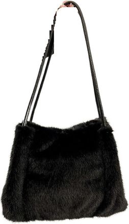 Generic Womens Plush Bags Plush Bag Crossbody Fashion N Edition Casual Shoulder Tote Single(Black)