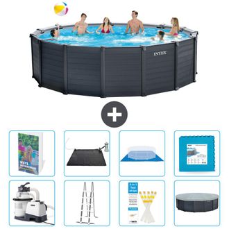 Intex Piscina Graphite Panel Redonda - 478x124 Cm - 9-piezas S621