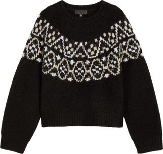 Nili Lotan Chrissy Patterned Cashmere and Silk-blend Jumper - Black - S (UK8-10 / S)