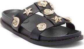 Top Moda Sailor Slide Sandal in Black Pu at Nordstrom Rack, Size 5.5