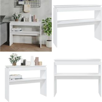 vidaXL Tavolino Consolle Bianco 102x30x80 cm in Legno Multistrato - Tavolino ingresso - Tavolino da ingresso