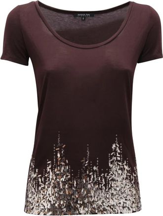 Patrizia Pepe Pailletten Wollen Trui - Dames - T-shirts - Paars - S - Wol - Tops