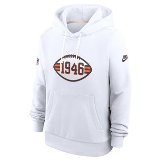 Nike Cleveland Browns Alt Pack Nike Womens Dri-FIT NFL Pullover Hoodie in White | 03C310AQ93-V4T