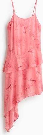 H&M Asymmetrisches Chiffonkleid - Pink