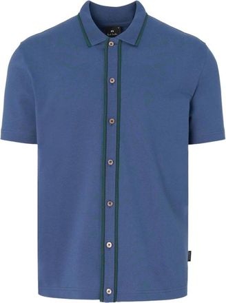 Paul Smith Short Sleeve Shirts, male, Blue, M, PS Button Thru Polo