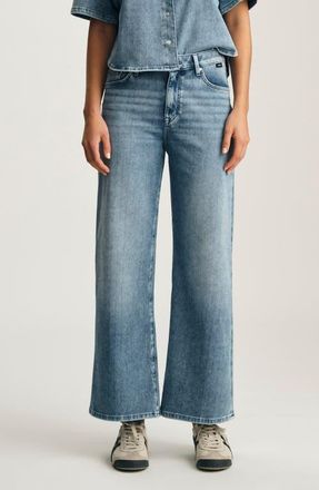 Mavi Paloma Wide Leg Ankle Jeans in Mid Move at Nordstrom, Size 24 X 30