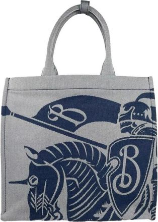 Burberry Ridder Logo Canvas Schoudertas met Muntzak - Dames - Shoppers - Grijs - ONE Size - Tassen