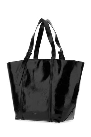 Golden Goose Womens Black Leather 24.7 Shopping Bag Cow Borse A Mano