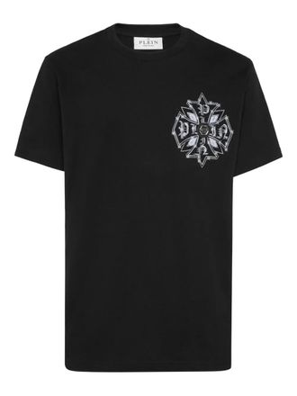 Philipp Plein cross-print T-shirt - men - Fabric - M - 02 black