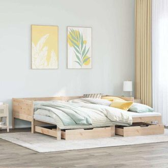 vidaXL Daybed with Trundle and Drawers without Mattress 80x200 cm Vidaxl
