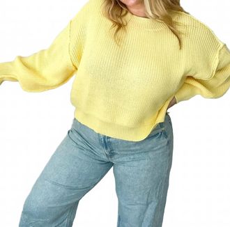 Le Lis Blanc Deux Golden Hour Mock Neck Sweater In Yellow
