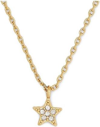 Kate Spade New York Earrings Pave Mini Star Pendant Womens Necklace Clear/Gold, Brass