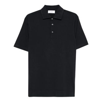 Lardini Polo Shirts, male, Blue, Size: XL Cotton and silk polo shirt