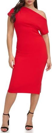 Siena My Balconia One-Shoulder Crepe Scuba Sheath Dress in Red at Nordstrom Rack, Size 10