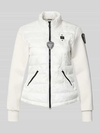 Blauer Steppjacke mit Label-Patches Modell HASKEL in Weiss, Gr&ouml;&szlig;e XL