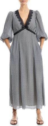 Max Studio Lace Trim Maxi Dress in Ivory Stacking Hearts at Nordstrom Rack, Size X-Large