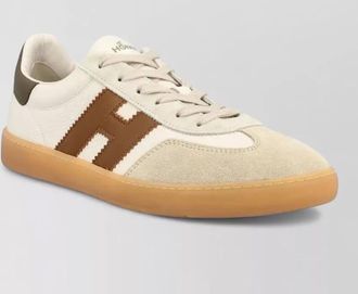 Hogan suede leather sneakers contrast stitching sole