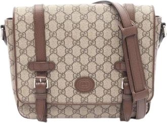Gucci Pre-owned Vintage Canvas Shoulder Bag - unisex - Vintage Schoudertas - Beige - ONE Size - Leer - Vintage