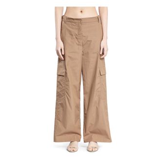 Max Mara Dames, Broeken, Bruin, Maat: 2XS Katoen