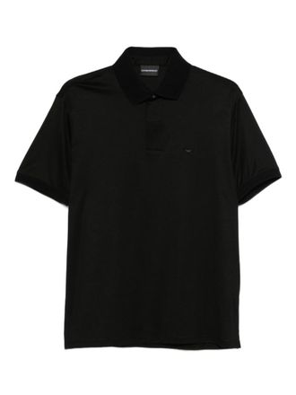 Emporio Armani Black Short Sleeves Logo Polo