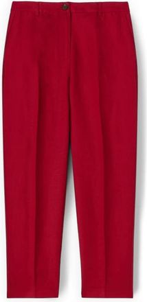 Motivi Regular Fit Linnen Blend Broek - Dames - Straight fit broeken - Rood - 2XS - Linnen - Broeken
