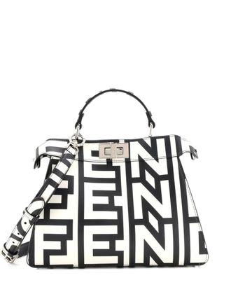 Fendi x Marc Jacobs Peekaboo ISeeU Bag Printed Leather Small tote bag - Zwart