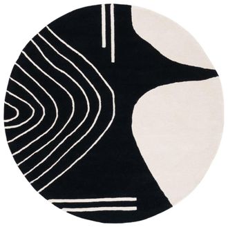 Safavieh Alfombra lana/algod&oacute;n negro/marfil 122 x 122 cm