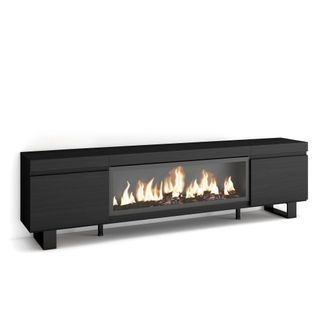 Skraut Home Skraut Home - Mueble Tv, Televisi&oacute;n, Muebles De Sal&oacute;n, Almacenaje, 210, Para Tv Hasta 80, Chimenea El&eacute;ctrica Xxl, Dise&ntilde;o Industrial, Estilo Moderno, N
