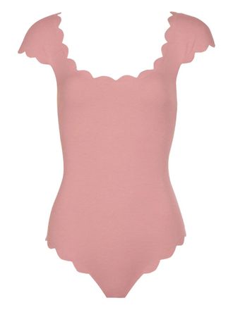 Marysia Swim scalloped short-sleeve swimsuit - Pink